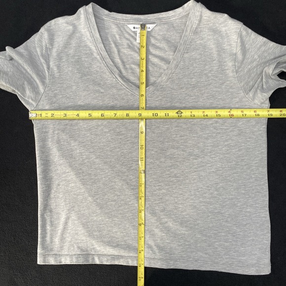 Athleta Essential V Neck T-Shirt Women Size XS  Gray  Cotton Short Sleeve - Picture 7 of 9